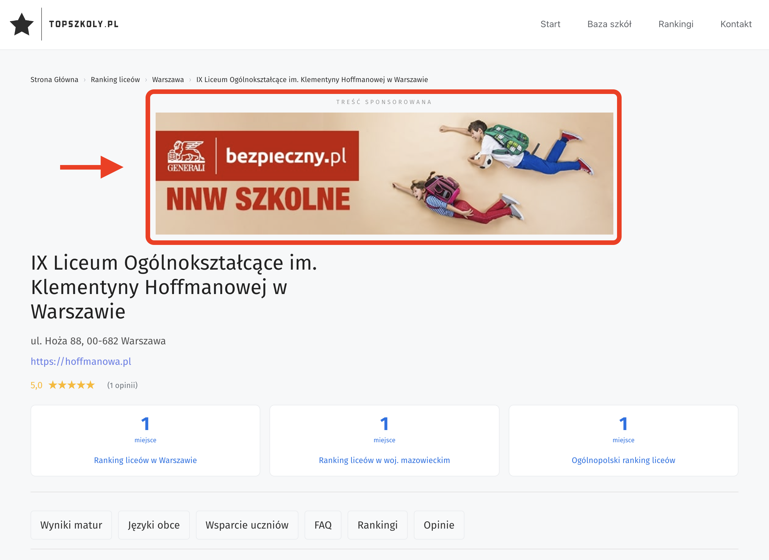🎯 Baner na górze strony